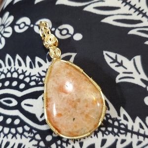 Teardrop Sunstone Pendant